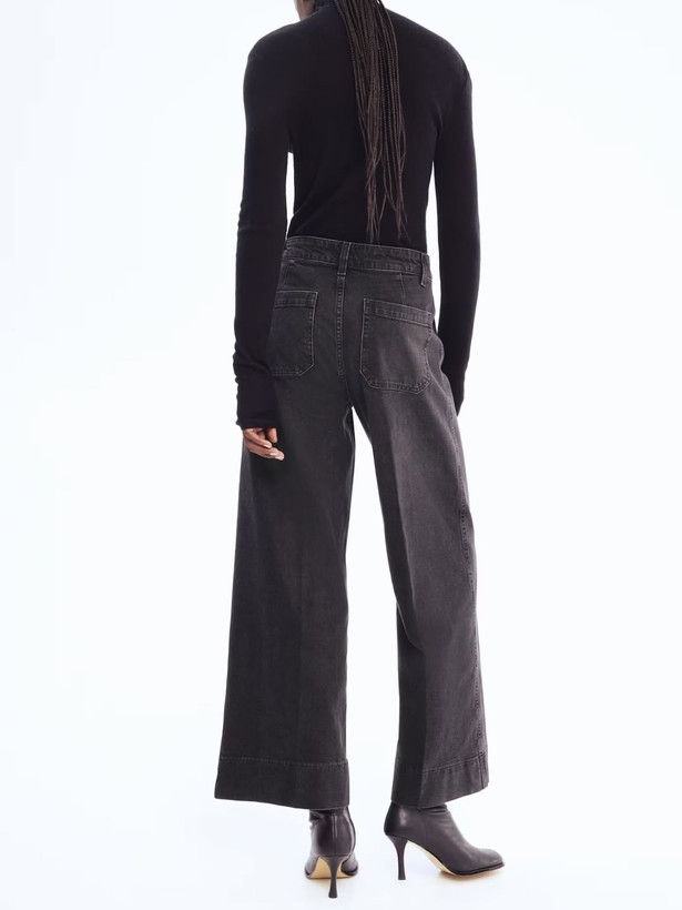 شلوار جین واید ذغالی H&M سایز ۴۸